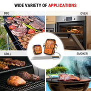 TempPro TempSync PLUS TP827B Wireless Meat Thermometer — 1000FT RF Range, 4 Color-Coded Probes