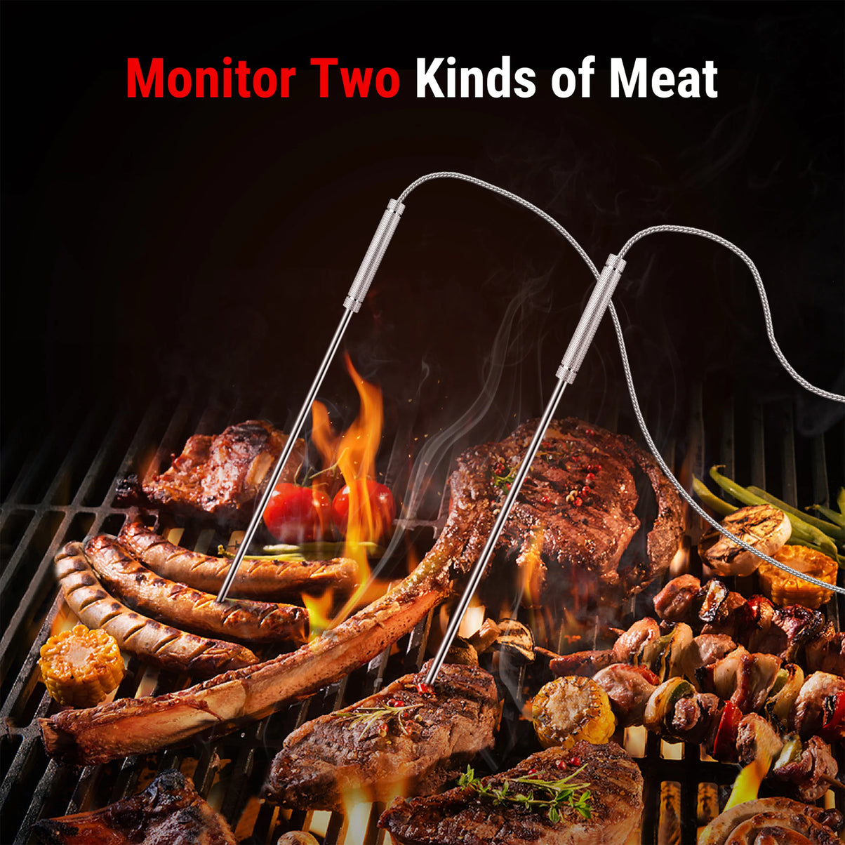 TempPro TempSync PLUS TP828BW Wireless Meat Thermometer — 500FT RF, Dual Probes, 4 Alarm Modes · Store Edition