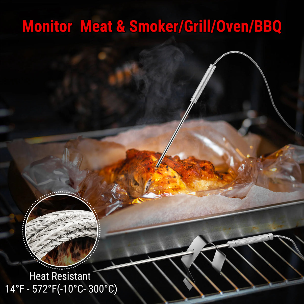 TempPro TempSync PLUS TP828BW Wireless Meat Thermometer — 500FT RF, Dual Probes, 4 Alarm Modes · Store Edition