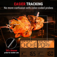 TempPro TempSpike XR TP862B Wireless Meat Thermometer — 1000FT RF Range, 2 Wire-Free Probes