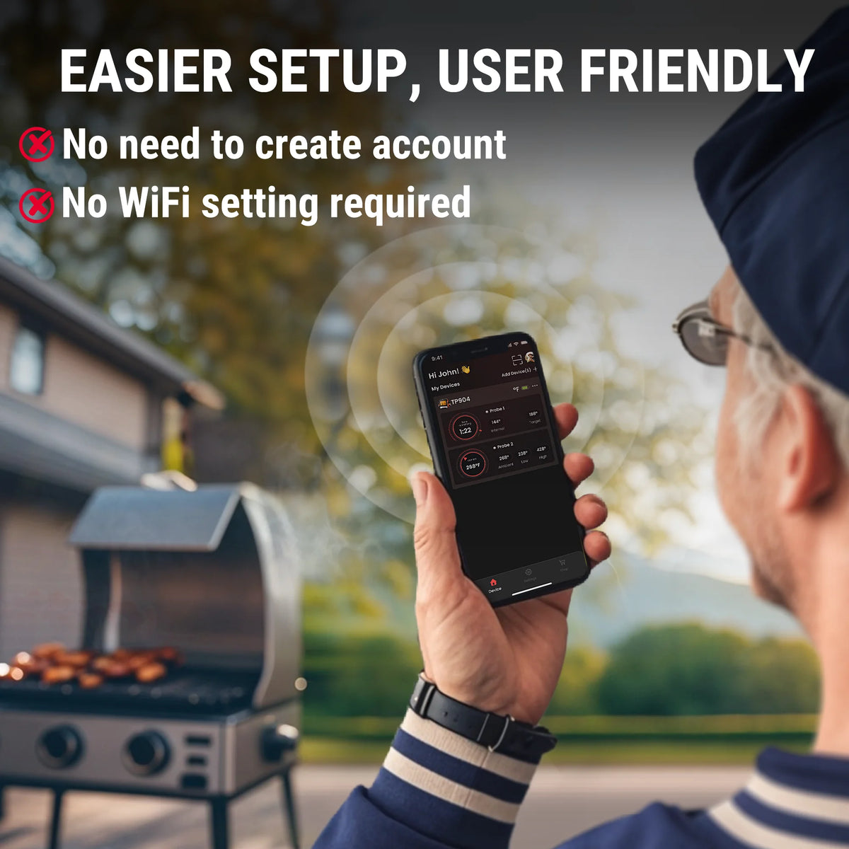 TempPro TempSync ELITE TP904 Wireless Meat Thermometer — Smart Bluetooth, App Alerts
