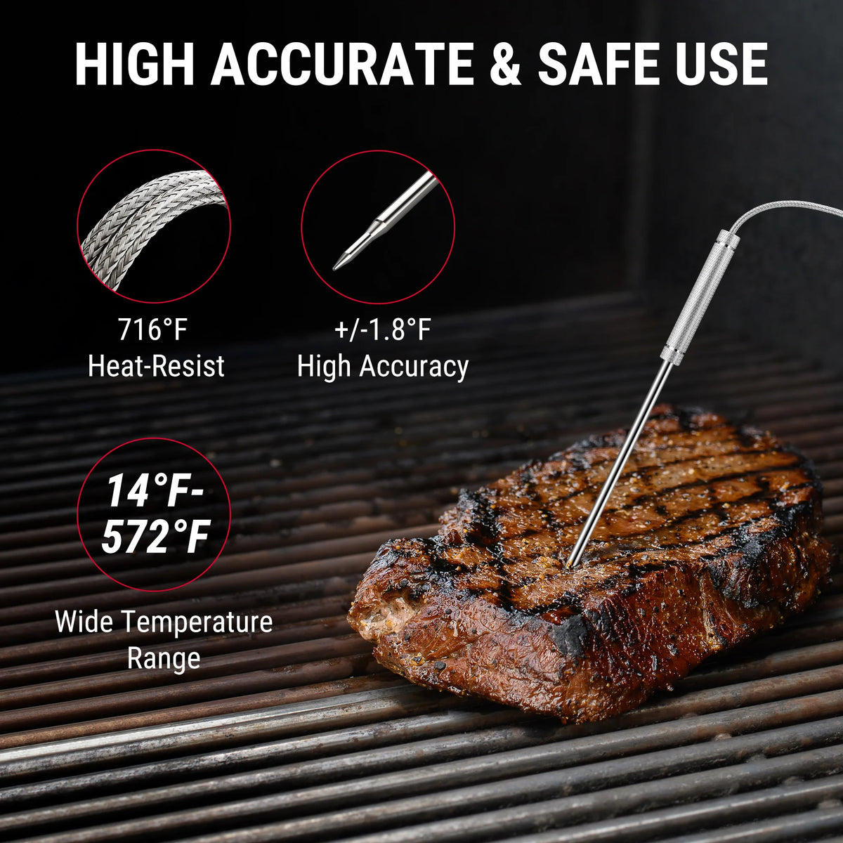 Thermomètre à viande Bluetooth TempPro TP920 + Thermomètre à lecture instantanée TP620 + Hygromètre TP358 — Lot