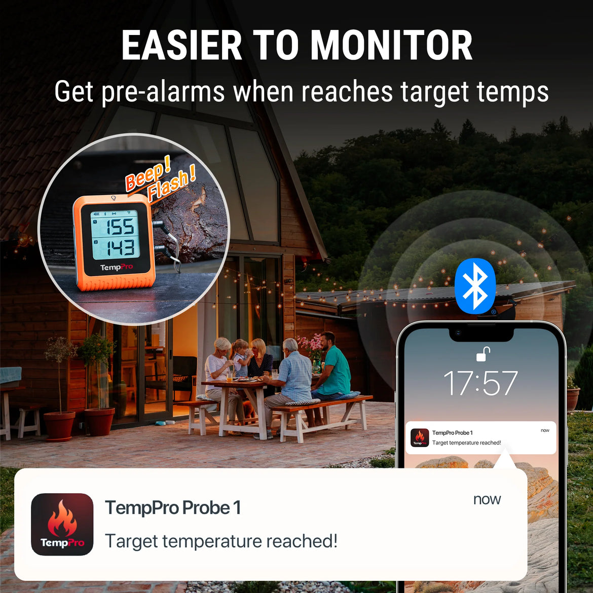 TempPro TP920 Thermomètre à viande Bluetooth + TP605 Thermomètre à lecture instantanée — Pack économique