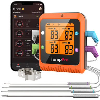 TempPro TempSync PRO TP930 Wireless Meat Thermometer — Smart Bluetooth, App Alerts
