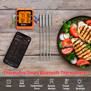 TempPro TempSync PRO TP930 Wireless Meat Thermometer — Smart Bluetooth, App Alerts