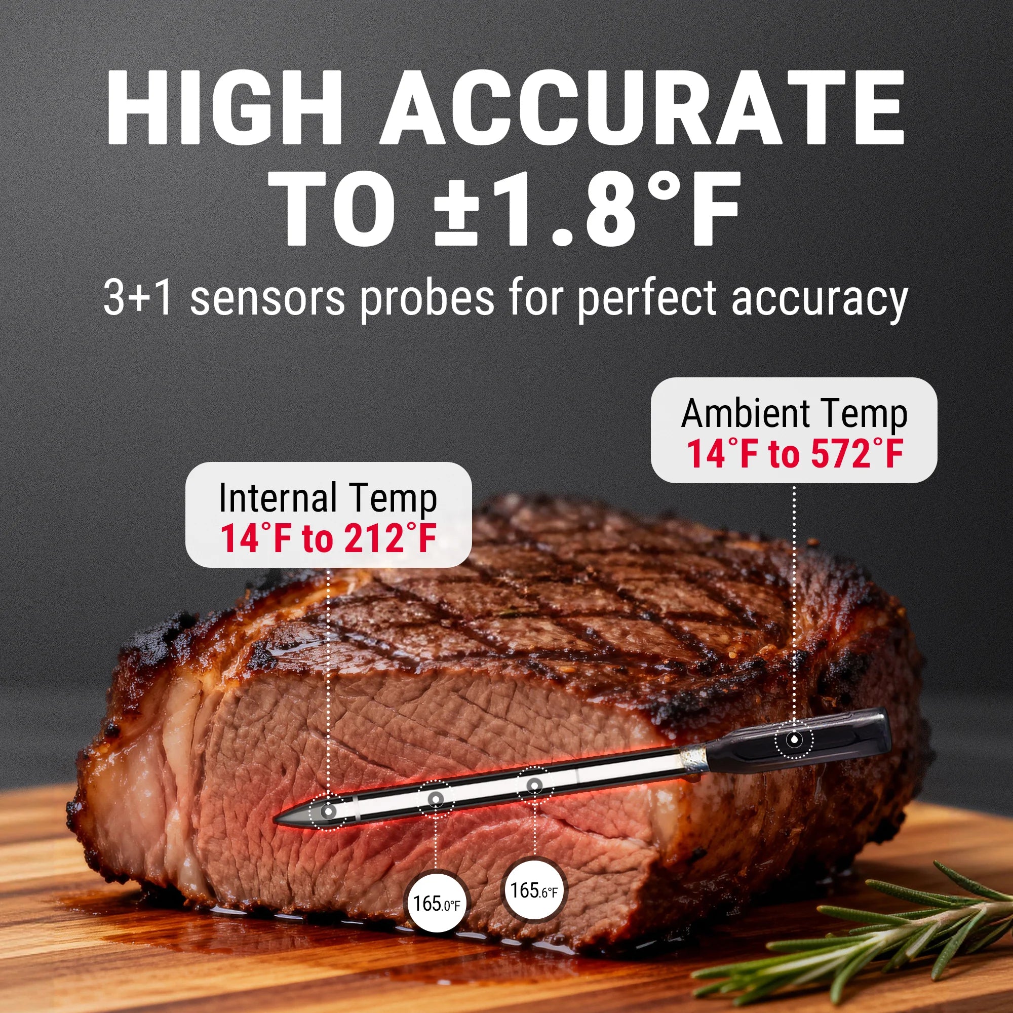 Thermomètre à viande sans fil Bluetooth TempSpike TP960 – Portée de 150 m