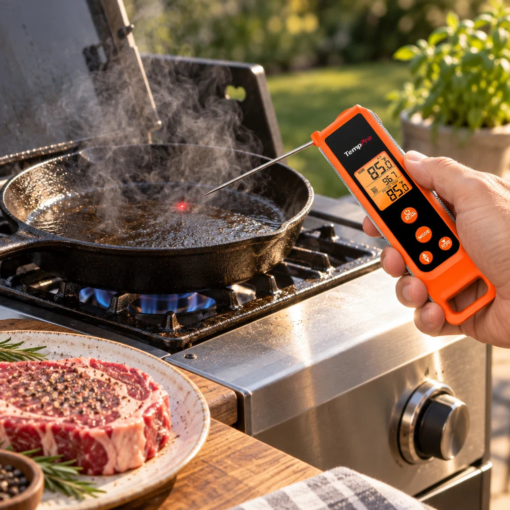 TempPro Smoke, Sear & Serve Kit: Sear: Read the Surface, Then the Center