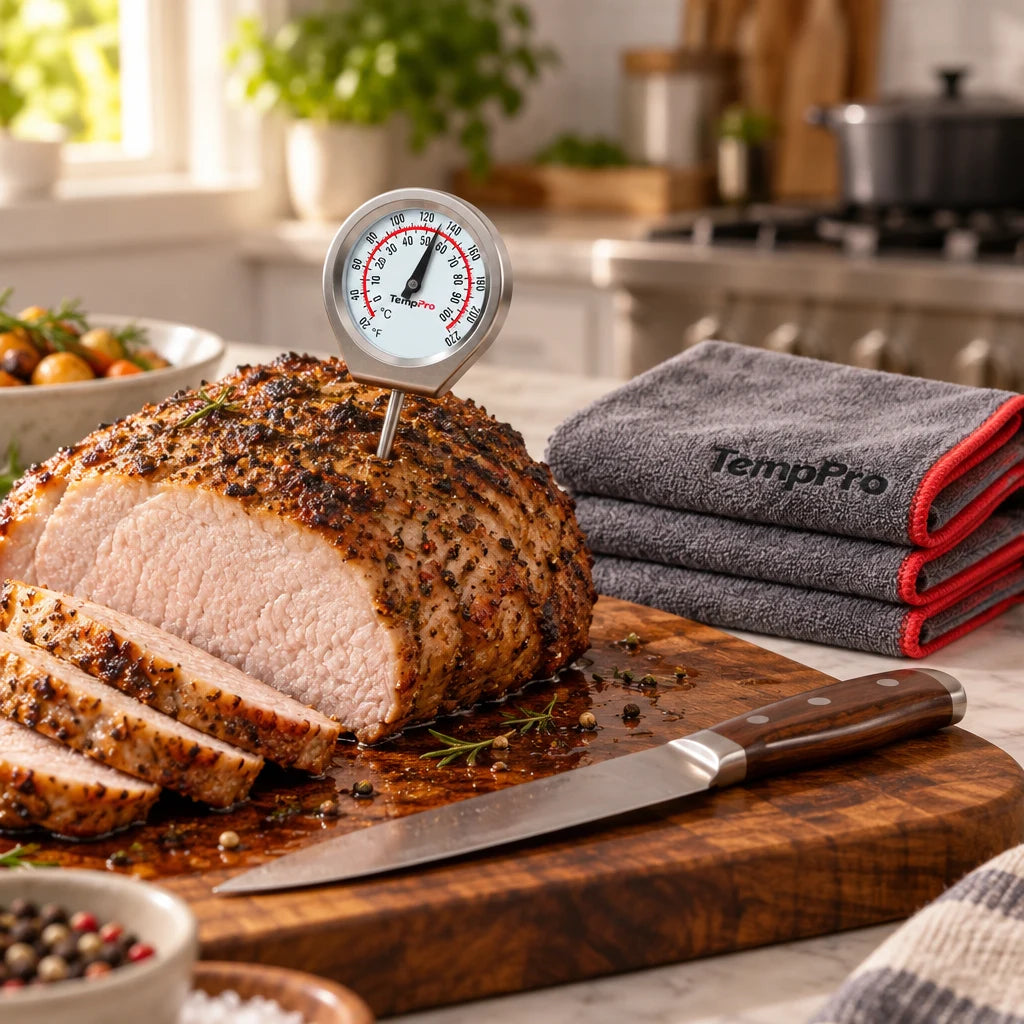 TempPro Smoke, Sear & Serve Kit: Serve: The Classic Dial and Fresh Towels